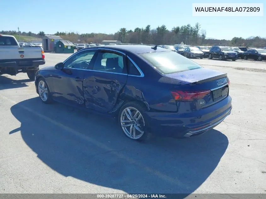 WAUENAF48LA072809 2020 Audi A4 Premium Plus 45 Tfsi Quattro S Tronic