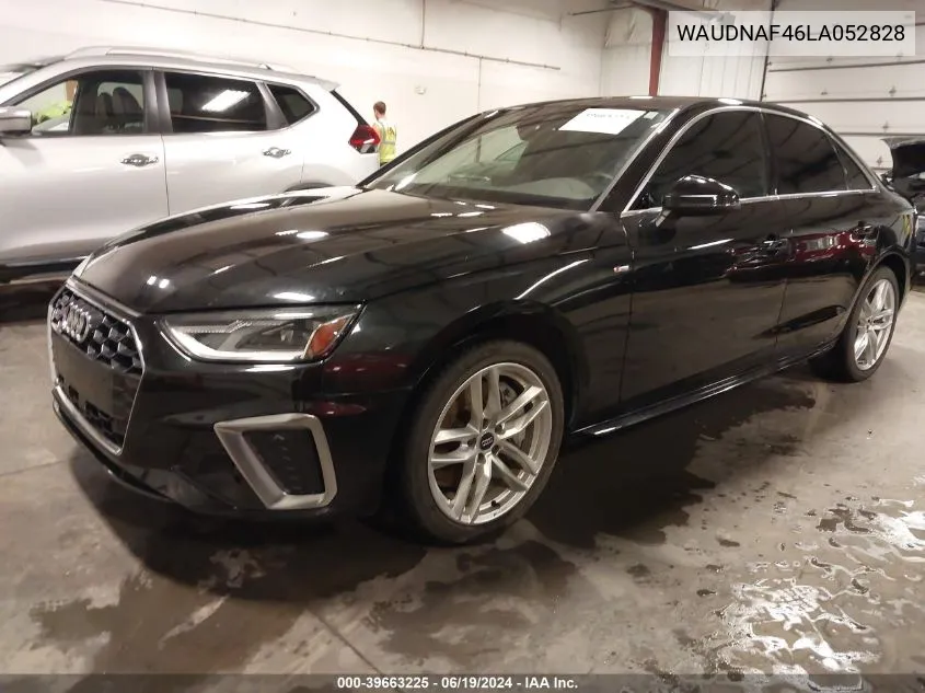 2020 Audi A4 Premium 45 Tfsi Quattro S Tronic VIN: WAUDNAF46LA052828 Lot: 39663225