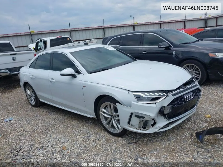 WAUENAF46LN008745 2020 Audi A4 Premium Plus 45 Tfsi Quattro S Tronic