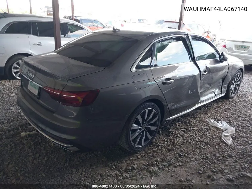 WAUHMAF44LA067140 2020 Audi A4 Premium Plus 40 Tfsi Front-Wheel Drive S Tronic