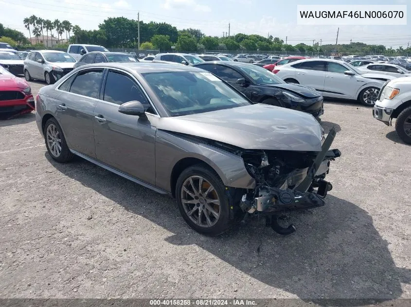 WAUGMAF46LN006070 2020 Audi A4 Premium