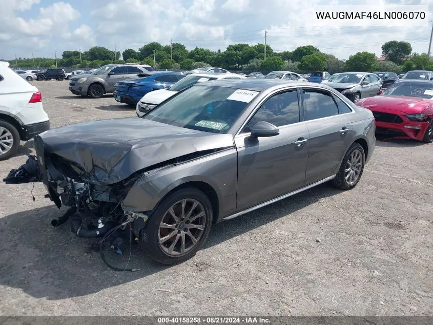 WAUGMAF46LN006070 2020 Audi A4 Premium