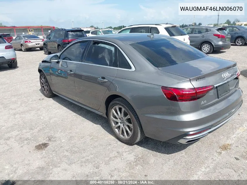 WAUGMAF46LN006070 2020 Audi A4 Premium