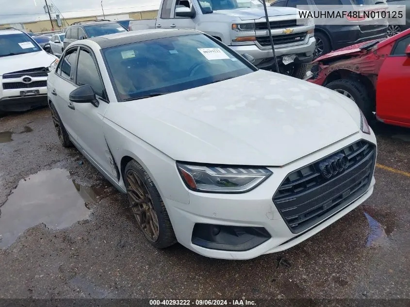 2020 Audi A4 Premium Plus 40 Tfsi Front-Wheel Drive S Tronic VIN: WAUHMAF48LN010125 Lot: 40293222