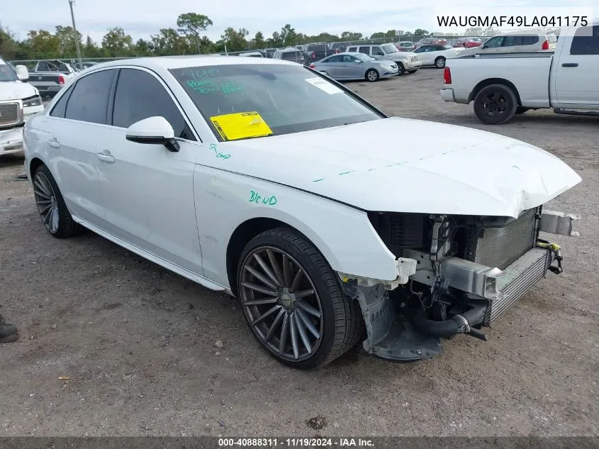 2020 Audi A4 Premium 40 Tfsi Front-Wheel Drive S Tronic VIN: WAUGMAF49LA041175 Lot: 40888311