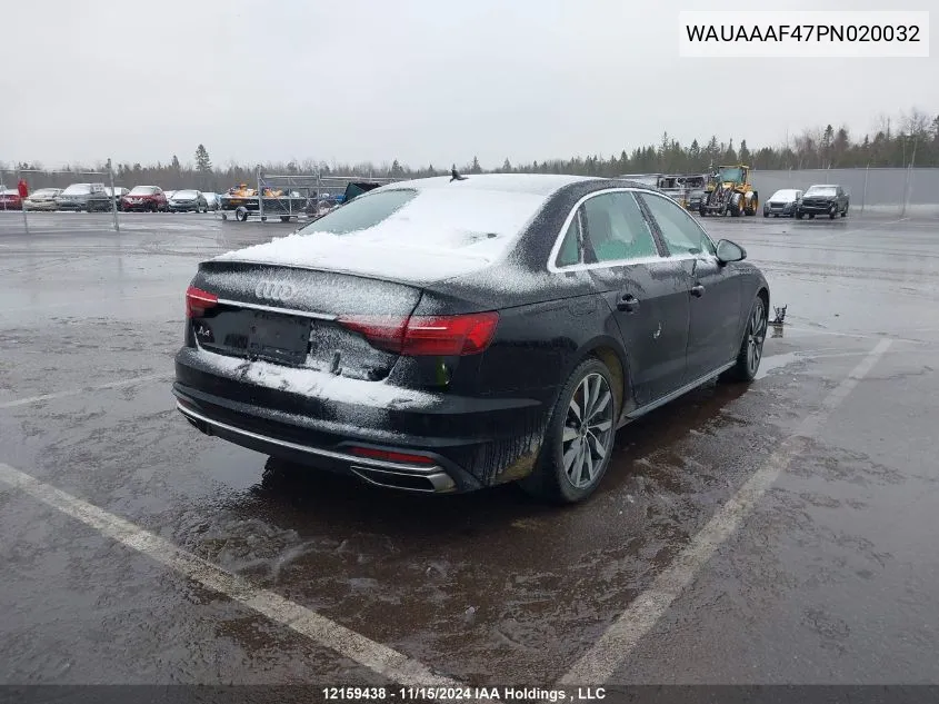 2023 Audi A4 Komfort 45 VIN: WAUAAAF47PN020032 Lot: 12159438