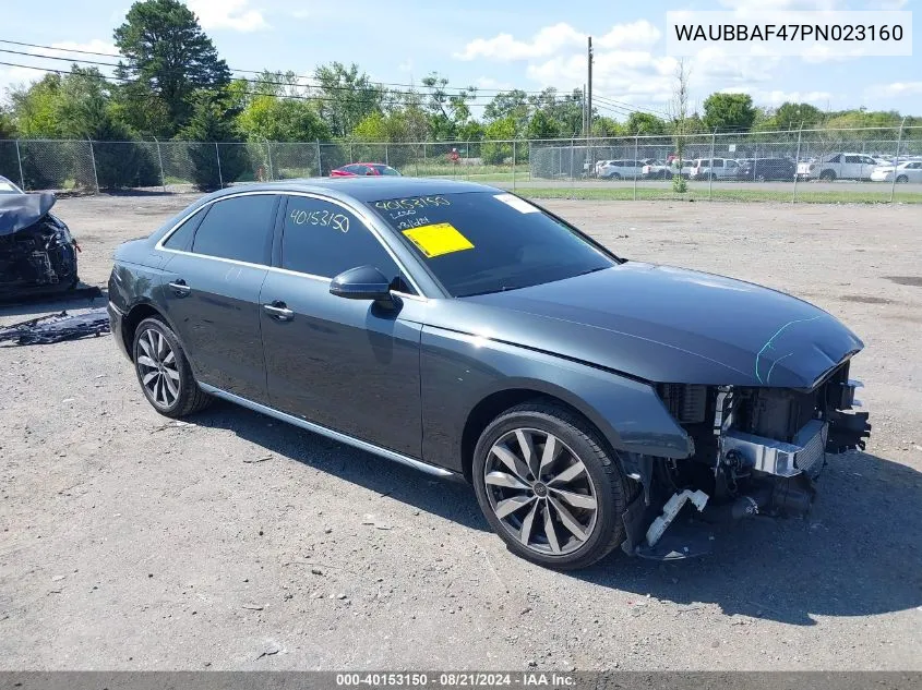 WAUBBAF47PN023160 2023 Audi A4 Premium Plus 40