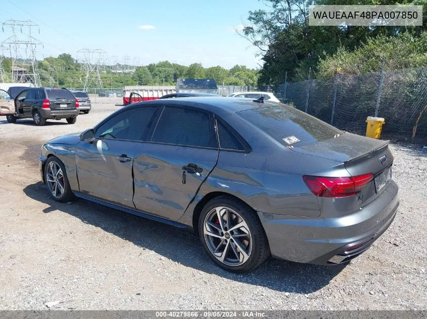 2023 Audi A4 Premium Plus 45 Tfsi S Line Quattro S Tronic VIN: WAUEAAF48PA007850 Lot: 40279866