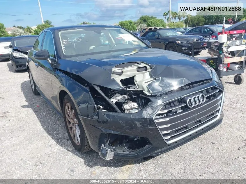 2023 Audi A4 Premium 40 Tfsi Quattro S Tronic VIN: WAUABAF48PN012888 Lot: 40352615