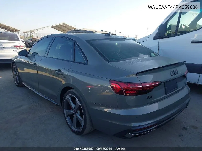 2023 Audi A4 Premium Plus 45 Tfsi S Line Quattro S Tronic VIN: WAUEAAF44PA059606 Lot: 40367957