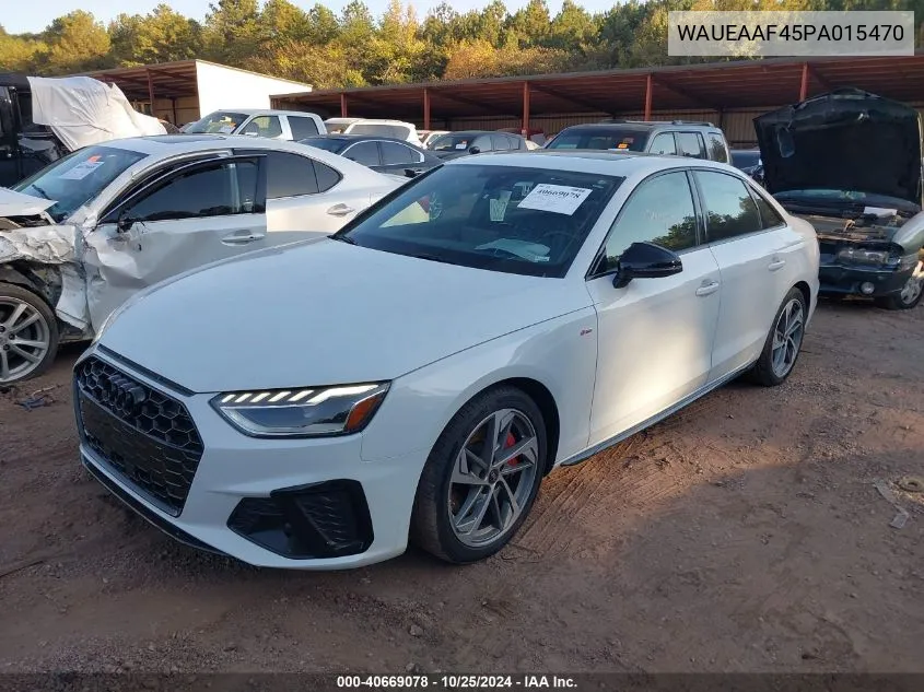 2023 Audi A4 Premium Plus 45 Tfsi S Line Quattro S Tronic VIN: WAUEAAF45PA015470 Lot: 40669078