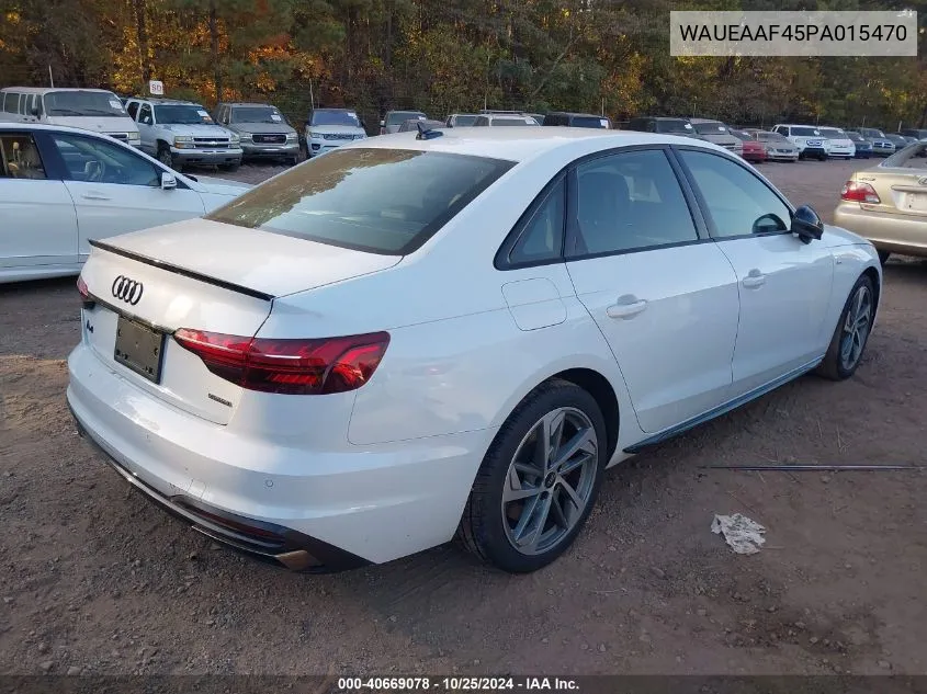 2023 Audi A4 Premium Plus 45 Tfsi S Line Quattro S Tronic VIN: WAUEAAF45PA015470 Lot: 40669078