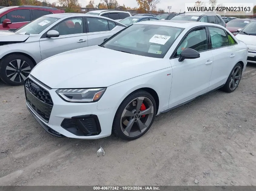 2023 Audi A4 Premium Plus 45 Tfsi S Line Quattro S Tronic VIN: WAUEAAF42PN023163 Lot: 40677242