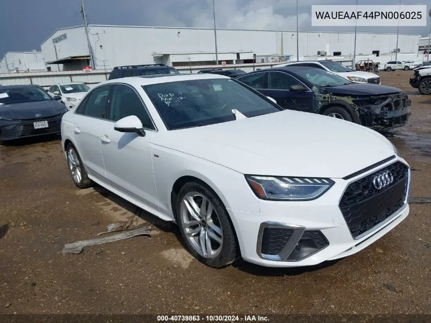 2023 Audi A4 Premium Plus 45 Tfsi S Line Quattro S Tronic VIN: WAUEAAF44PN006025 Lot: 40739863