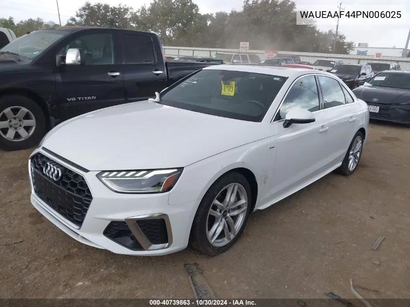 2023 Audi A4 Premium Plus 45 Tfsi S Line Quattro S Tronic VIN: WAUEAAF44PN006025 Lot: 40739863