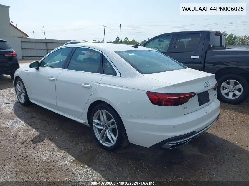 2023 Audi A4 Premium Plus 45 Tfsi S Line Quattro S Tronic VIN: WAUEAAF44PN006025 Lot: 40739863