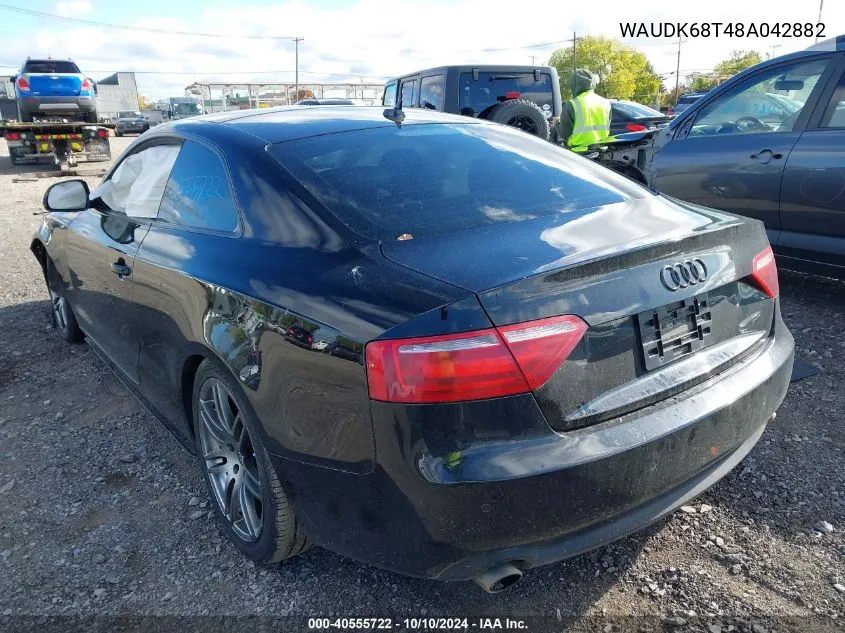 2008 Audi A5 3.2L VIN: WAUDK68T48A042882 Lot: 40555722