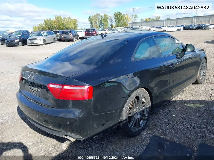 2008 Audi A5 3.2L VIN: WAUDK68T48A042882 Lot: 40555722