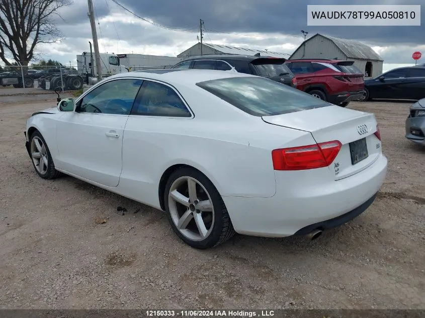 2009 Audi A5 Quattro VIN: WAUDK78T99A050810 Lot: 12150333