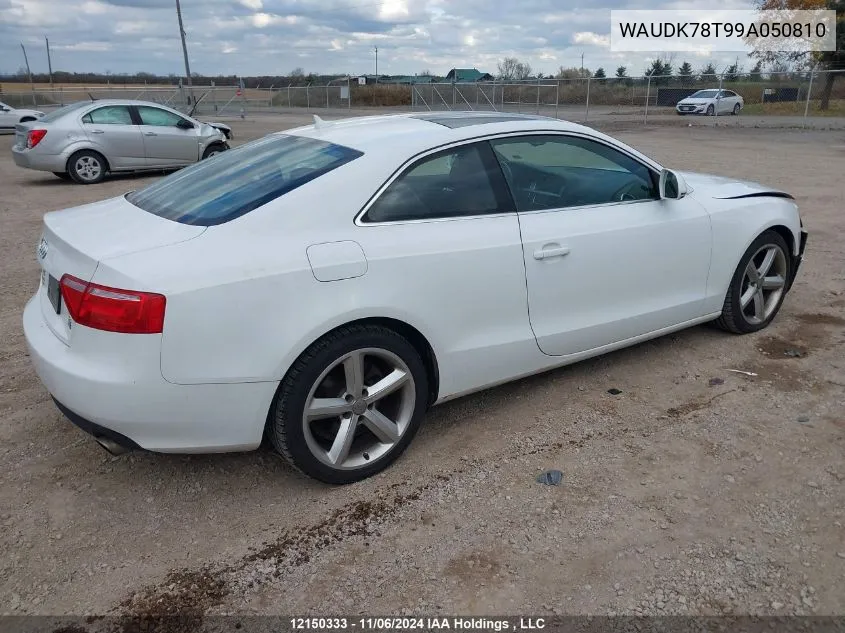 2009 Audi A5 Quattro VIN: WAUDK78T99A050810 Lot: 12150333