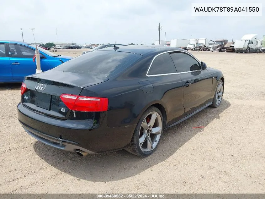 2009 Audi A5 3.2L VIN: WAUDK78T89A041550 Lot: 39460582