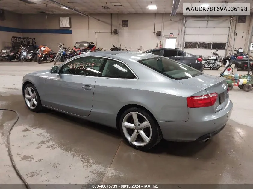 2009 Audi A5 3.2L VIN: WAUDK78T69A036198 Lot: 40075739