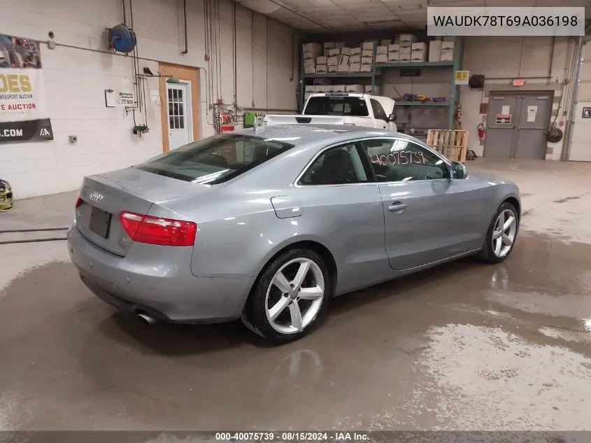 2009 Audi A5 3.2L VIN: WAUDK78T69A036198 Lot: 40075739