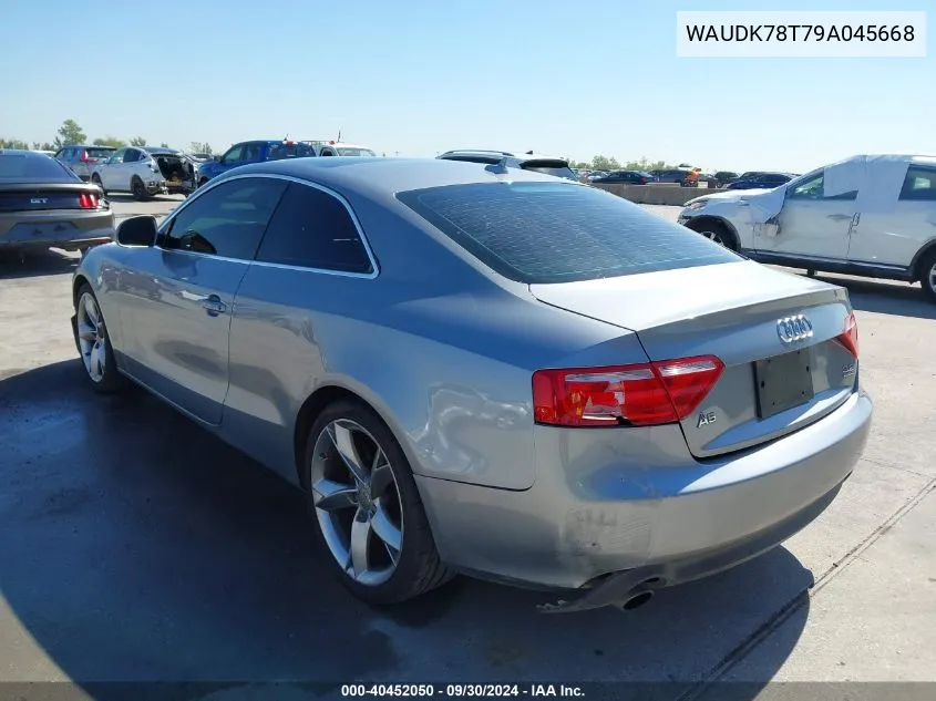 2009 Audi A5 3.2L VIN: WAUDK78T79A045668 Lot: 40452050