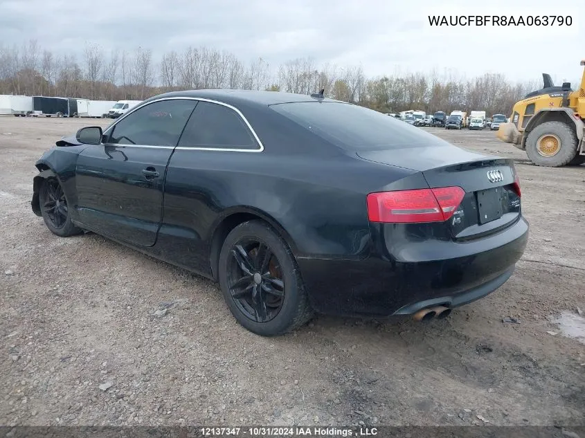 2010 Audi A5 VIN: WAUCFBFR8AA063790 Lot: 12137347