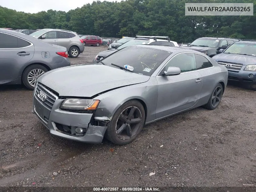 2010 Audi A5 2.0T Premium VIN: WAULFAFR2AA053265 Lot: 40072557