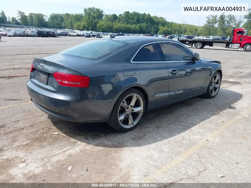 2010 Audi A5 2.0T Premium VIN: WAULFAFRXAA004931 Lot: 40204917