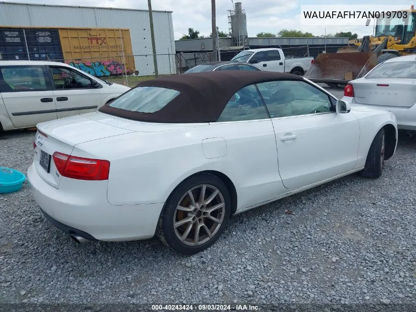 WAUAFAFH7AN019703 2010 Audi A5 2.0T Premium