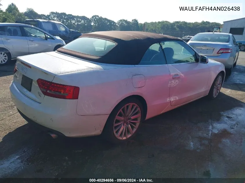 WAULFAFH4AN026438 2010 Audi A5 2.0T Premium