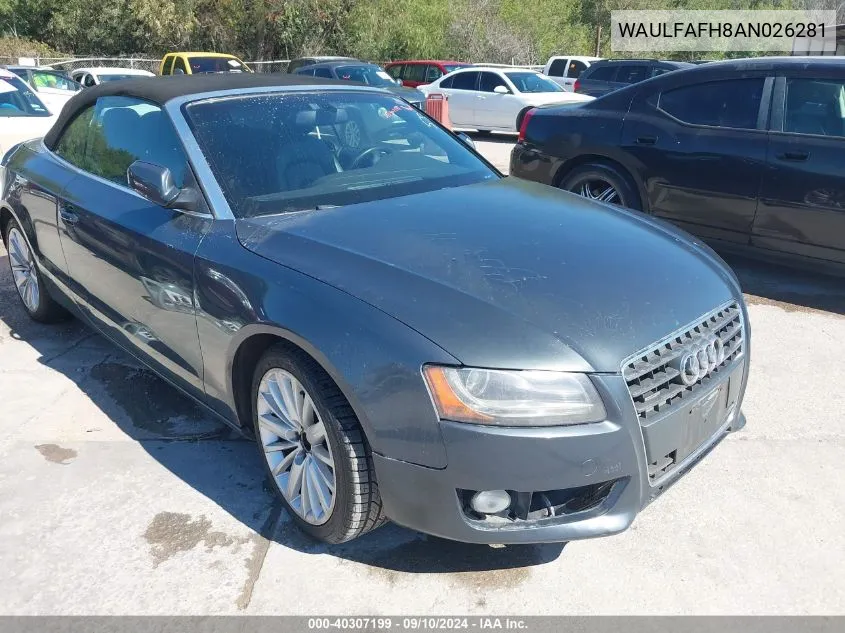 2010 Audi A5 2.0T Premium VIN: WAULFAFH8AN026281 Lot: 40307199