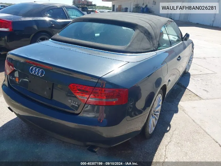 2010 Audi A5 2.0T Premium VIN: WAULFAFH8AN026281 Lot: 40307199