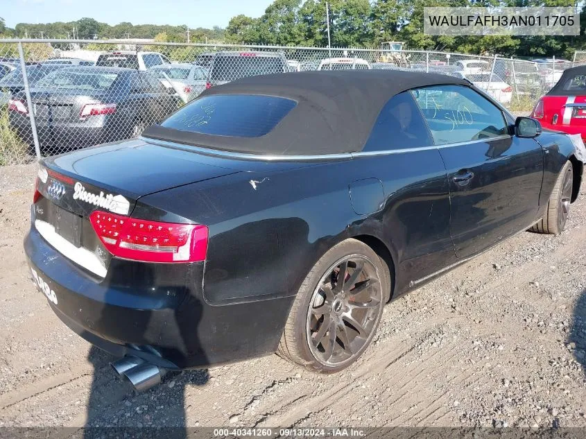 2010 Audi A5 Premium Plus VIN: WAULFAFH3AN011705 Lot: 40341260