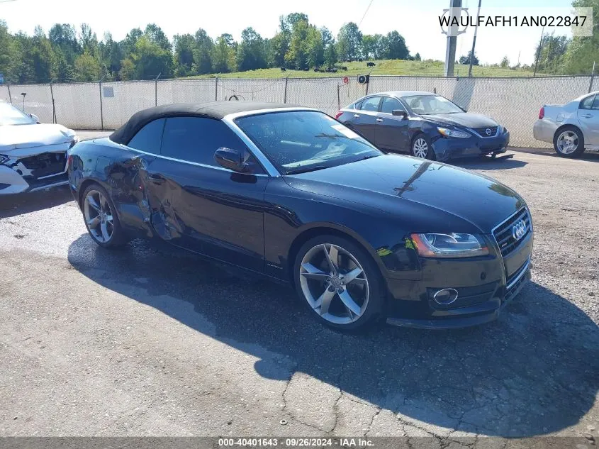 WAULFAFH1AN022847 2010 Audi A5 2.0T Premium