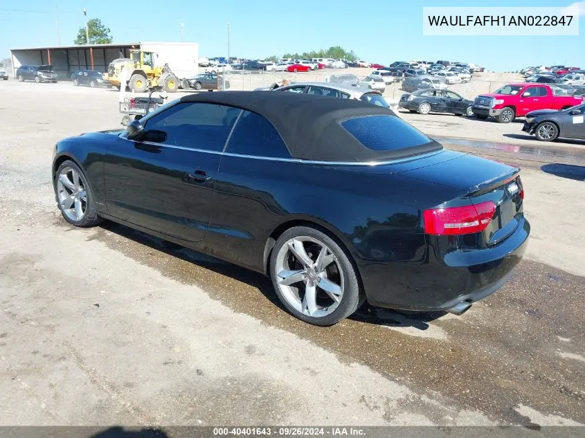 WAULFAFH1AN022847 2010 Audi A5 2.0T Premium