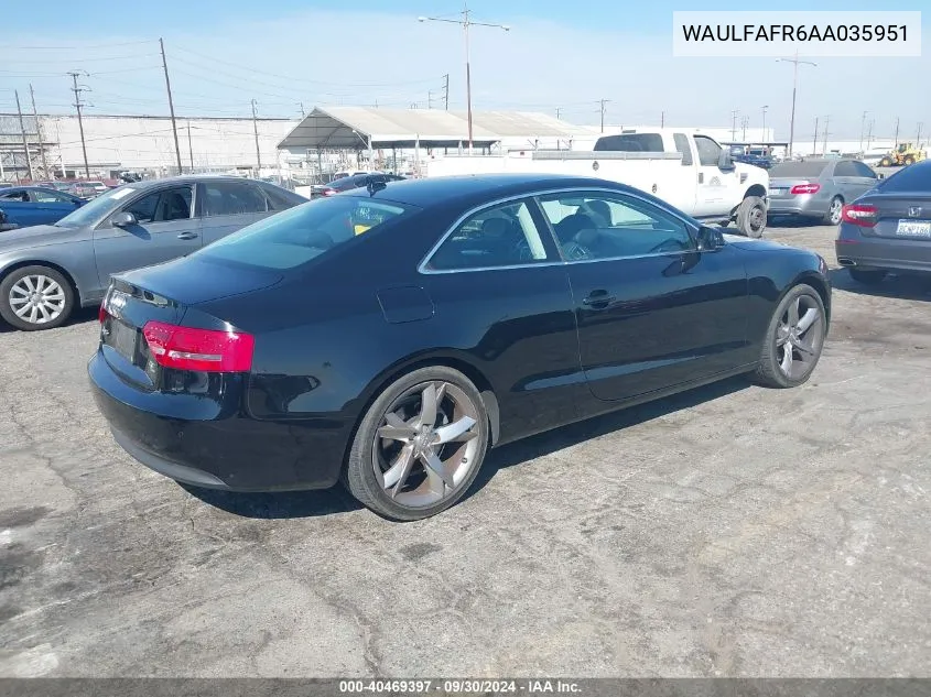 2010 Audi A5 2.0T Premium VIN: WAULFAFR6AA035951 Lot: 40469397