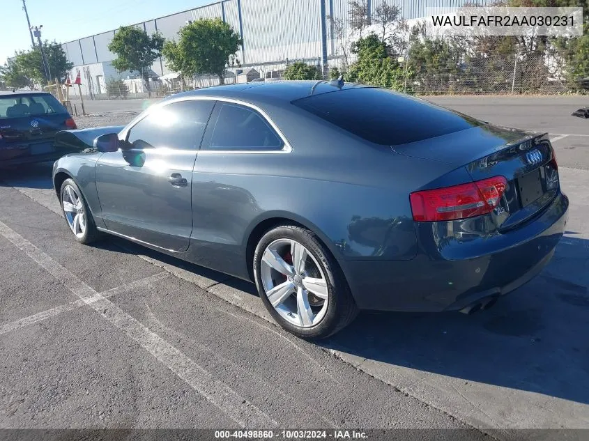 2010 Audi A5 2.0T Premium VIN: WAULFAFR2AA030231 Lot: 40498860