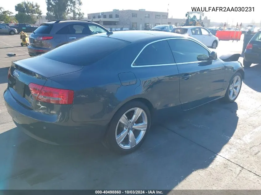 2010 Audi A5 2.0T Premium VIN: WAULFAFR2AA030231 Lot: 40498860