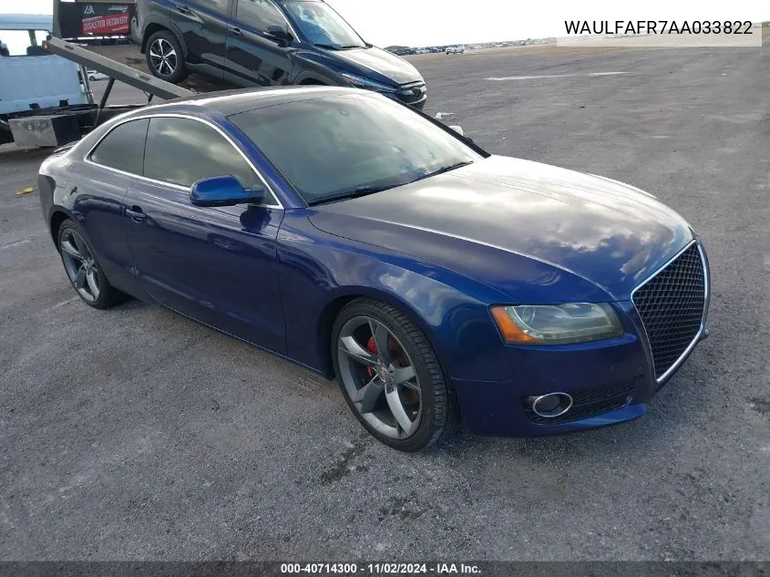 2010 Audi A5 2.0T Premium VIN: WAULFAFR7AA033822 Lot: 40714300