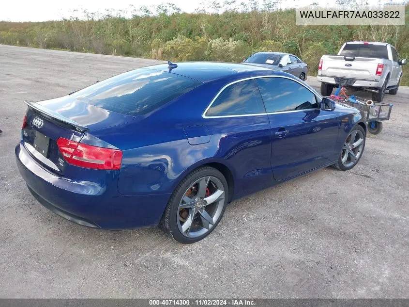 2010 Audi A5 2.0T Premium VIN: WAULFAFR7AA033822 Lot: 40714300