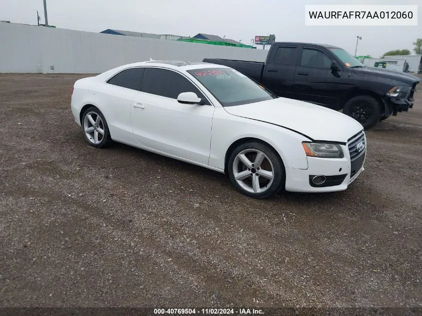 2010 Audi A5 2.0T Premium VIN: WAURFAFR7AA012060 Lot: 40769504