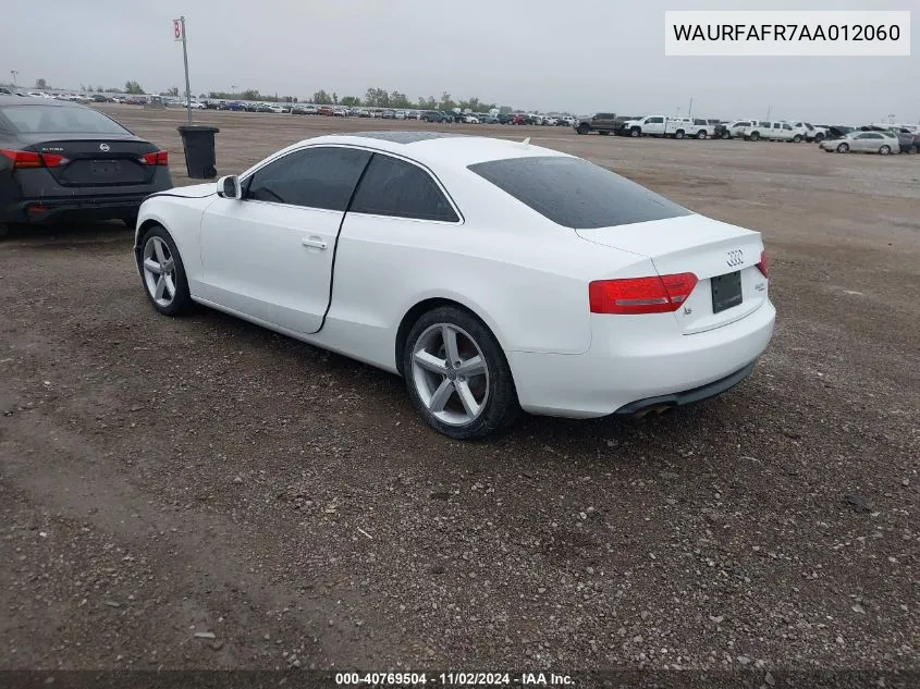 2010 Audi A5 2.0T Premium VIN: WAURFAFR7AA012060 Lot: 40769504