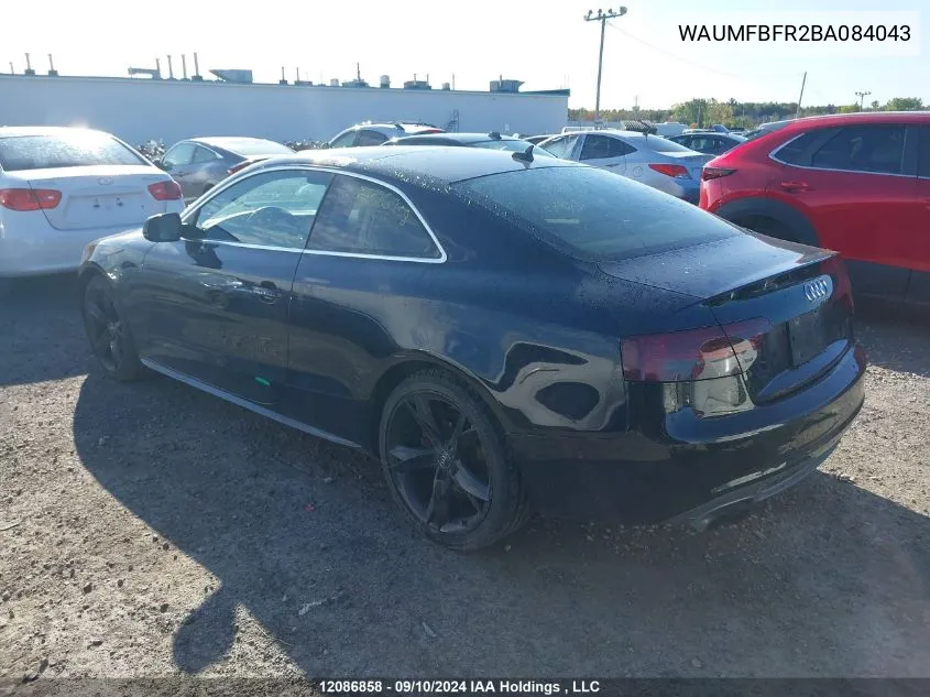 2011 Audi A5 VIN: WAUMFBFR2BA084043 Lot: 12086858