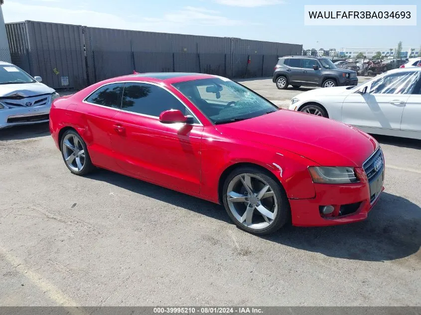 WAULFAFR3BA034693 2011 Audi A5 2.0T Premium