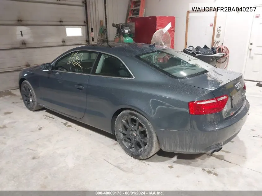 WAUCFAFR2BA040257 2011 Audi A5 2.0T Premium