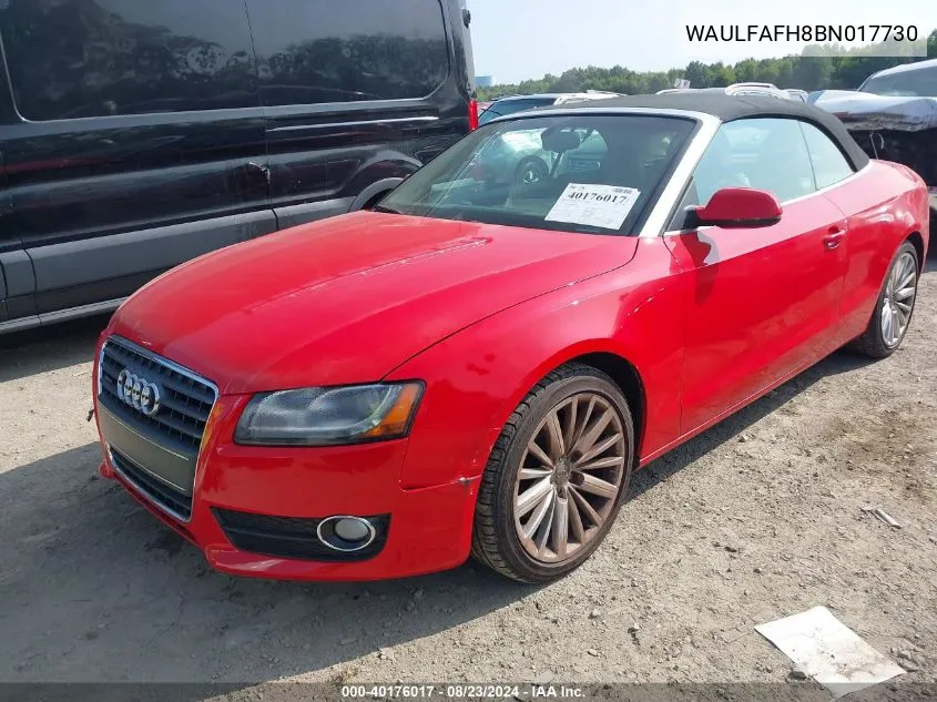 WAULFAFH8BN017730 2011 Audi A5 2.0T Premium