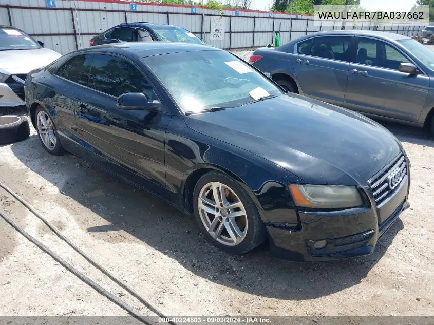 2011 Audi A5 2.0T Premium VIN: WAULFAFR7BA037662 Lot: 40224803